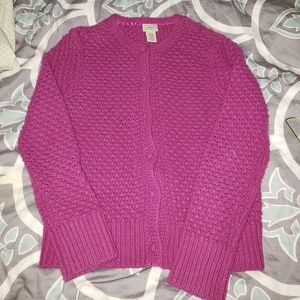 Raspberry angora/wool sweater from LL Bean